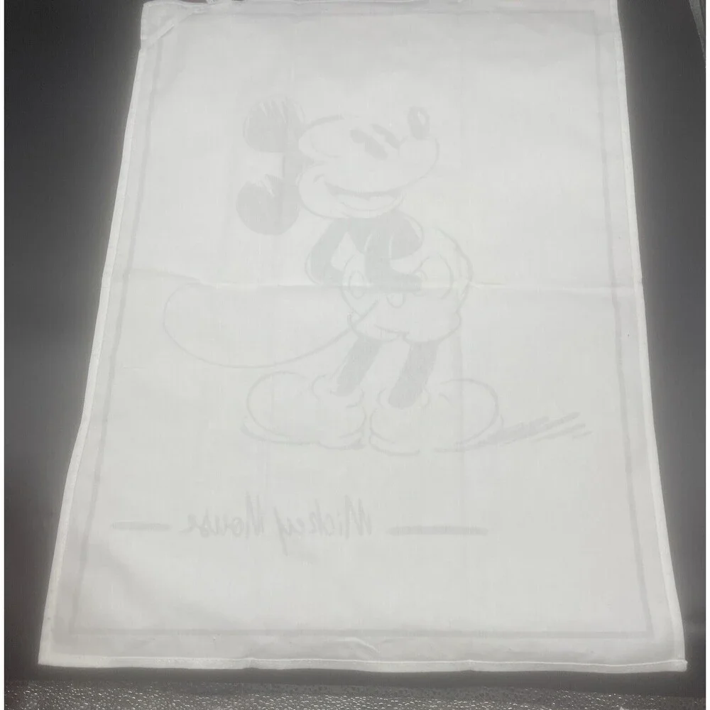 Disney Store MICKEY MOUSE Tea‎ Towels Black & White Sketch Kitchen Set Of 2